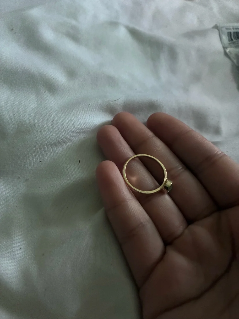 Gold-Tone Ring, Light Stone
